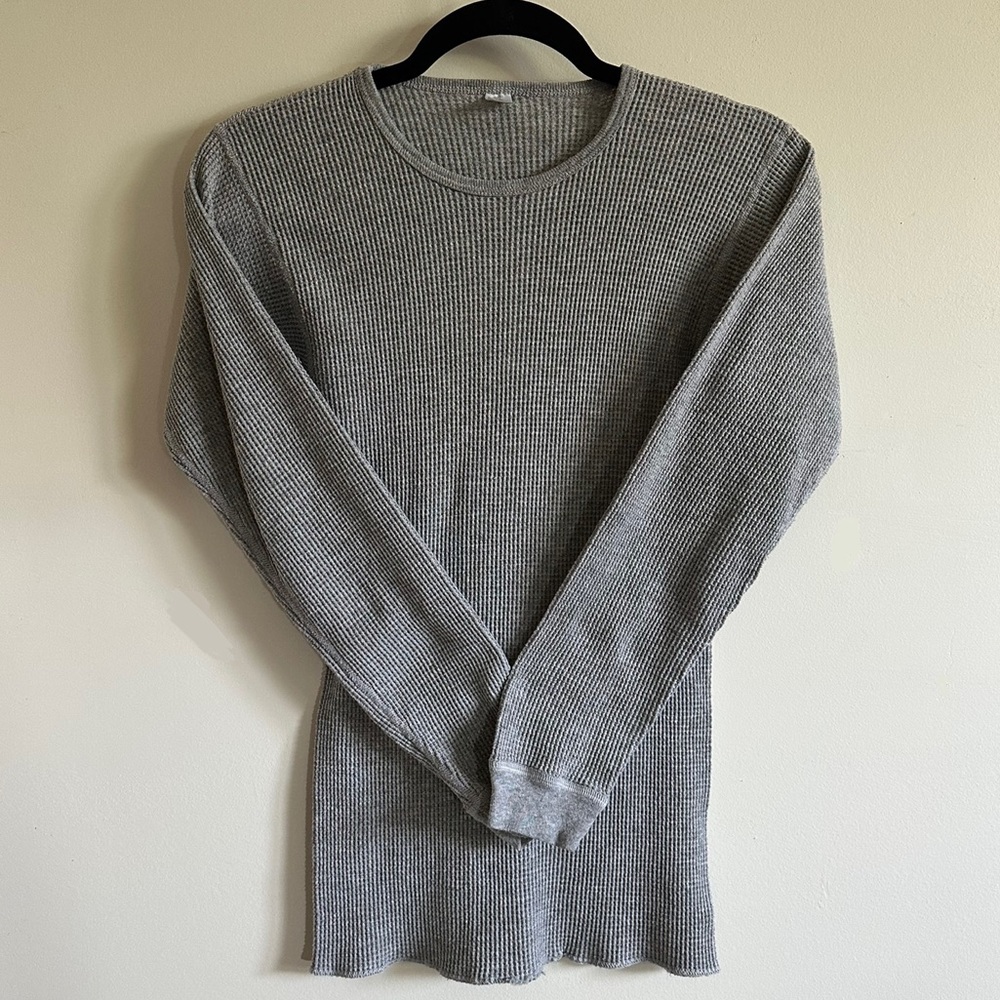 🔥SALE🔥 Lady Morgan Gray Thermal Long Sleeve Sweater Top